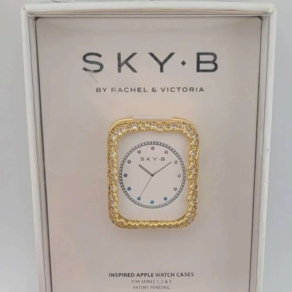 Sky B Gold Scalloped Cubic Zirconia Apple Watch Case Series 1 2 3 Victoria Wieck